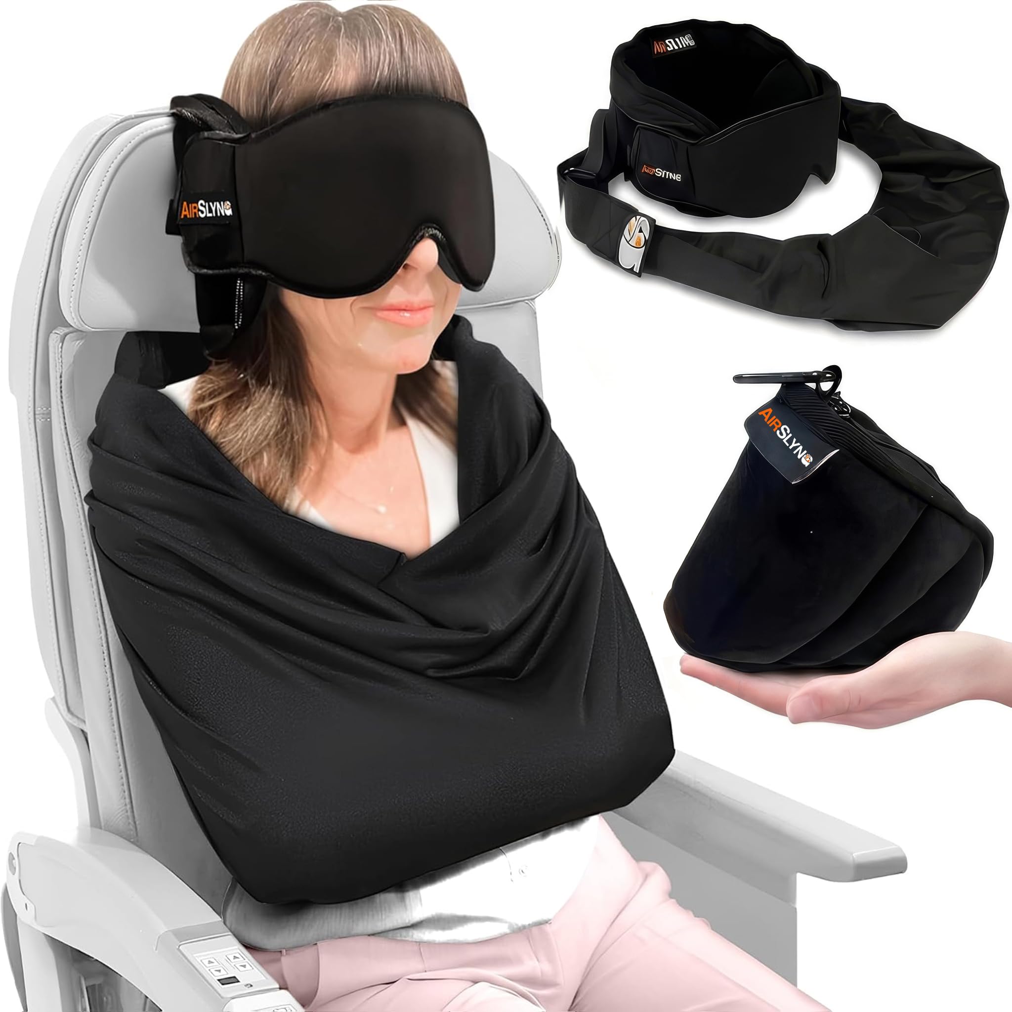 3-in-1 Airplane Sleep Support System - Integrated Plane Sleeping Accessories wit
