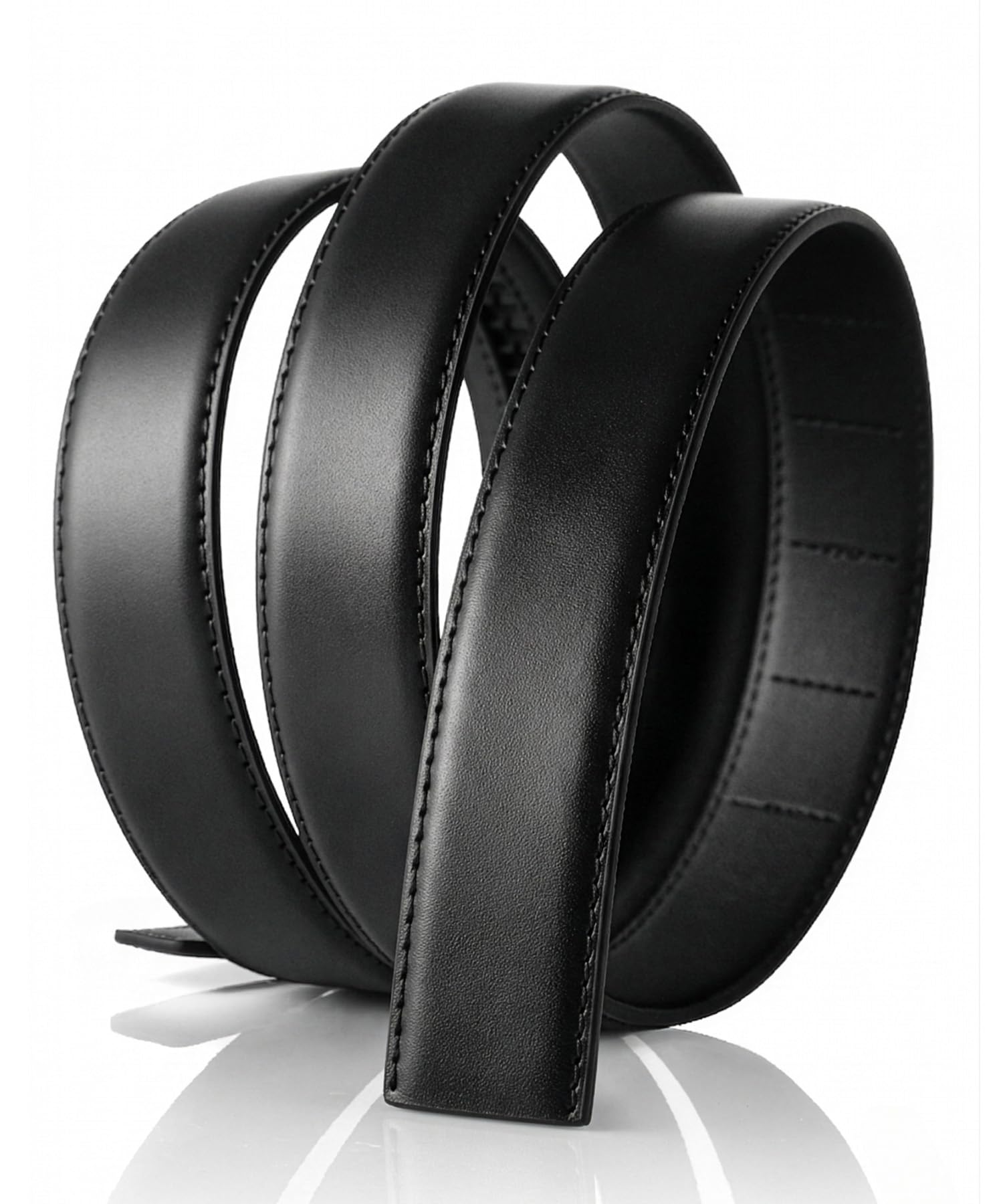 STREAM Durable Belt, Lasts About 5 Times Longer, No Holes, Genuine Leather, Men'