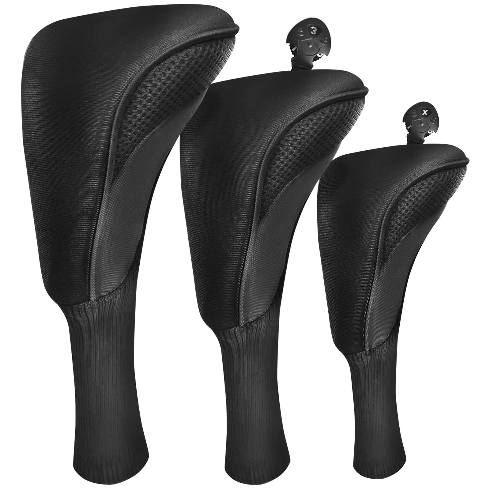 FINGER TEN Golf Club Covers Woods | 3 Pack Driver Fairway Hybrid , Interchangeab
