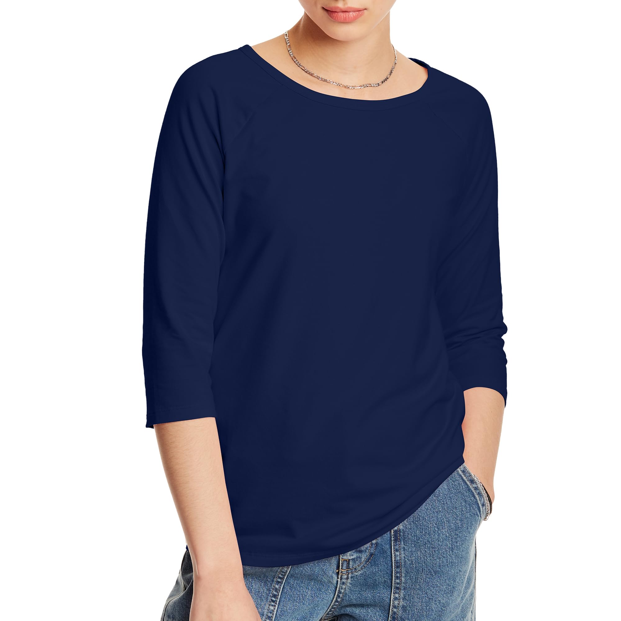 Hanes Women's Raglan Sleeve Stretch Cotton T-Shirt