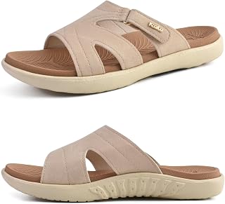 KuaiLu Womens Orthotic Slides Yoga Mat Slip on Sandals with Arch Support