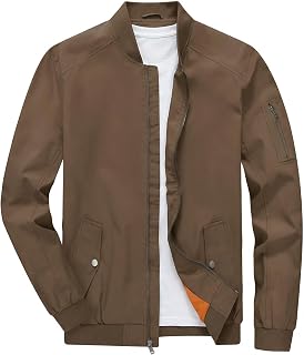 TBMPOY Men's Lightweight Bomber Jackets Light Track Jackets Casual Fall Windbreaker Outdoor Golf Fashion Coat for Men