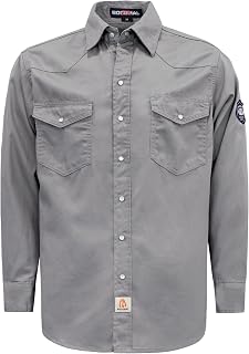 BOCOMAL FR Shirts 6 oz Welding Shirts Lightweight Summer Flame Resistant Shirt