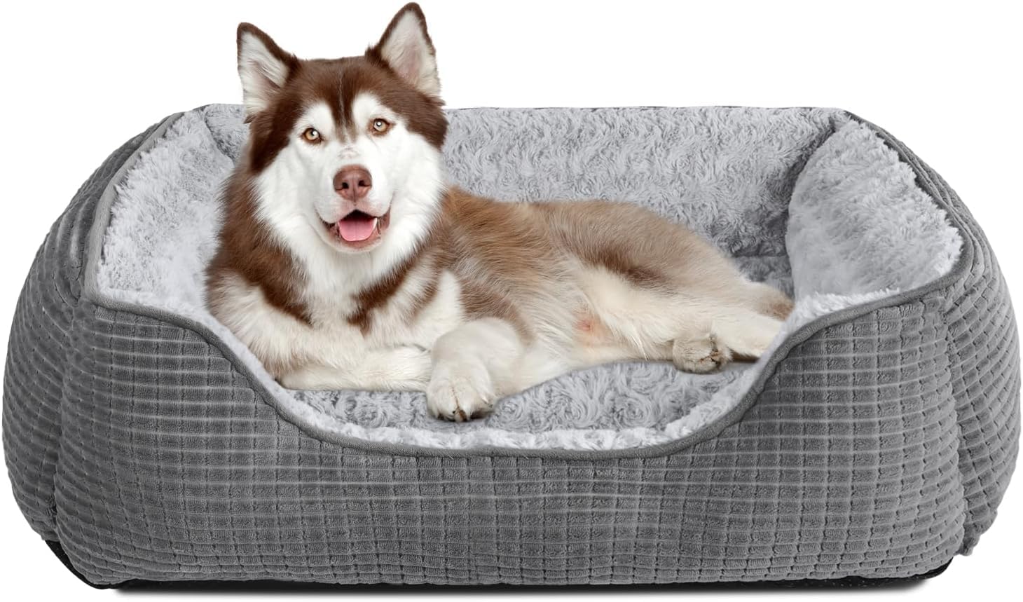 JOEJOY Extra Large Dog Bed Washable, Soft Rose Velvet Dog Bed Low Front Edge Pet