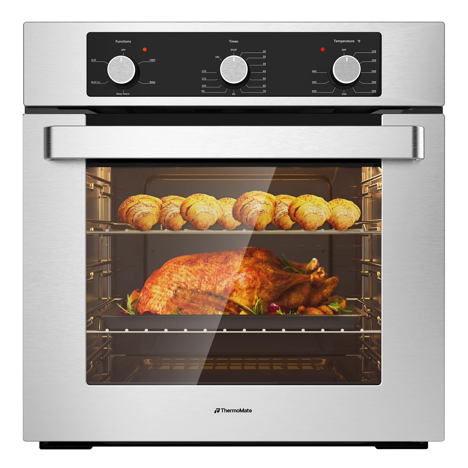 24" Electric Wall Oven, ETL Certified, ThermoMate 2.8 Cu.ft. Electric Wall Oven 