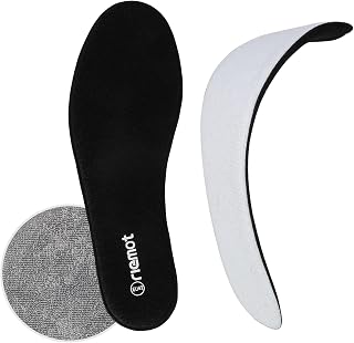 riemot Memory Foam Insoles for Men and Women, Soft Breathable Shoe Insoles with Terry Cloth Surface Made of Recycled PET, Replacement Insoles for Everyday Shoes and Sports, Black, EU 39