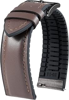 BINLUN Leather Silicone Watch Straps Quick Release14mm 16mm 18mm 19mm 20mm 21mm 22mm Breathable Micro-Perforated Leather Rubber Hybrid Watch Bands 6 Colours Men Women
