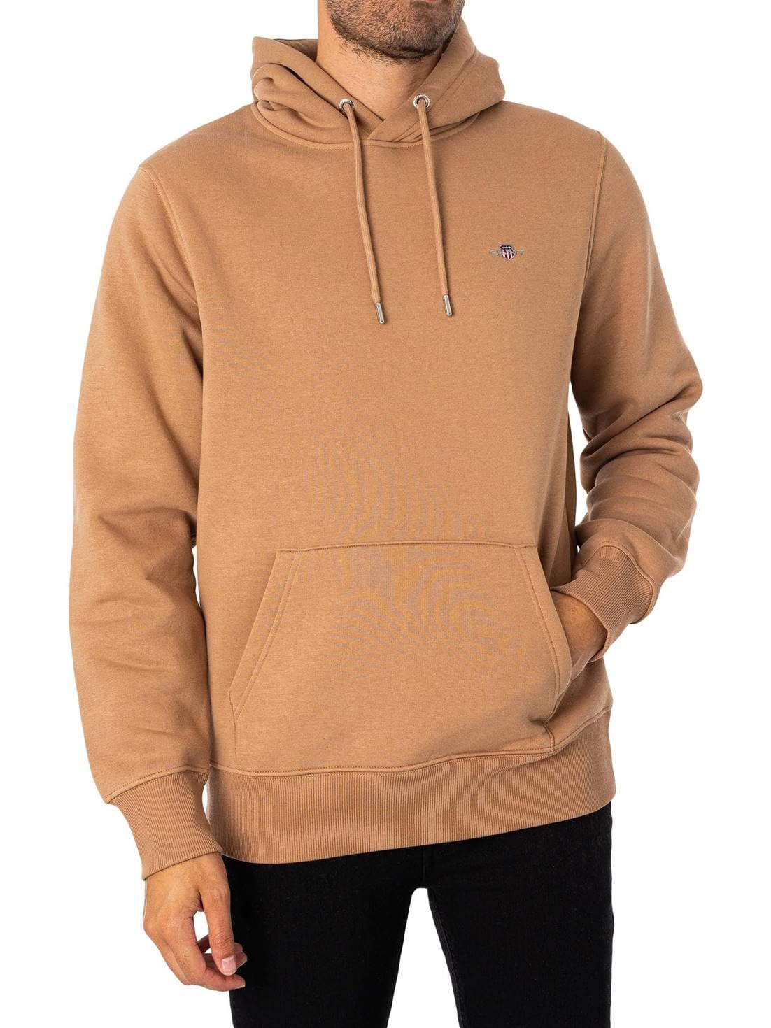 GANT Men's Hooded Sweatshirt Pullover Normal, Black