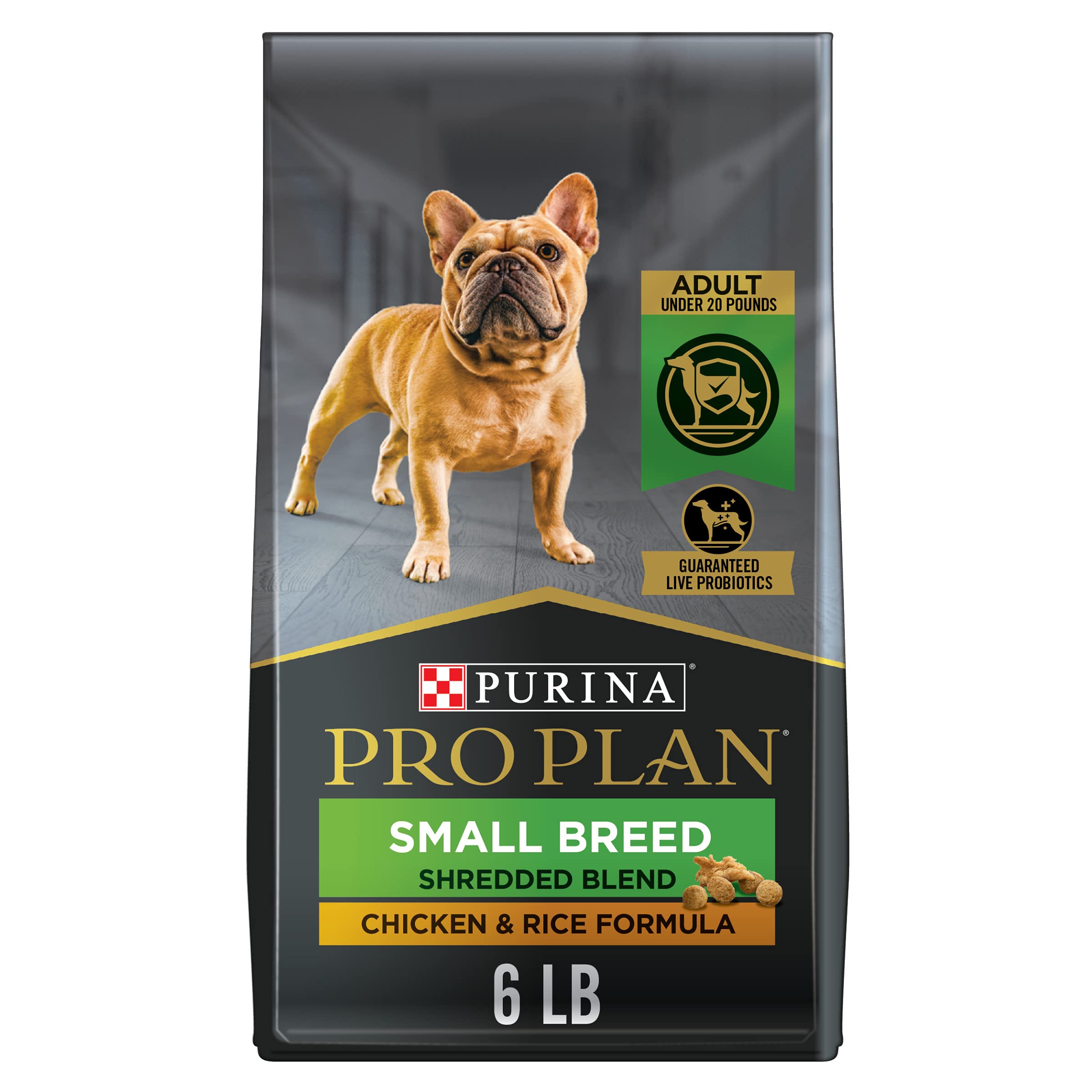 Purina Pro Plan Small Breed Dry Dog Food, Shredded Blend, 6 lb Bag | Chicken & R