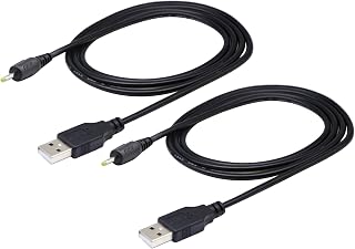 USB 2.0 A Male to DC 2.5x0.7mm Male Adapter Cable 5 Volt DC Barrel Power Jack Charging Cable for Tablet, Electronic Dog, Access Control Attendance (1M DC 2.5x0.7mm)(2packs)