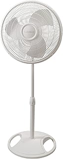 Lasko Oscillating Pedestal Fan - Adjustable to 47" - 2520 - White | Cooling Standing Fan for Bedroom, Living Room, and Home Office, 16" Blade Diameter, 3 Quiet Speeds