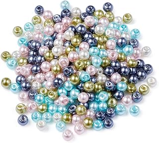 400pcs 4mm Round Pearl Glass Beads for Jewelry Making Mini Spacer Loose Beads for Necklace Bracelet Crafts Filler Hole:1mm Pastel Mix