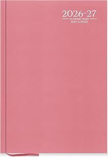 G4GADGET 2026-2027 Academic Diary A5 Day A Page Pink Hardback – August 2026 to July 2027 Daily Planner, Student Teacher School Organizer, Appointment & Timetable Year Planner