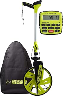 Calculated Industries #6575 DigiRoller Plus III 12.5 Inch Estimators Electronic Distance Measuring Wheel with Large Backlit Digital Display; Measure in Feet, Inches, Meters, Yards; FREE Carrying Pack