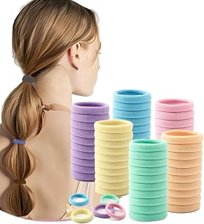 100 Pieces Soft Hair Scrunchies, Seamless Elastic Bands Gentle for Thick/Thin Hair, No Pull or Damage to Hair for Women, Girls and Kids
