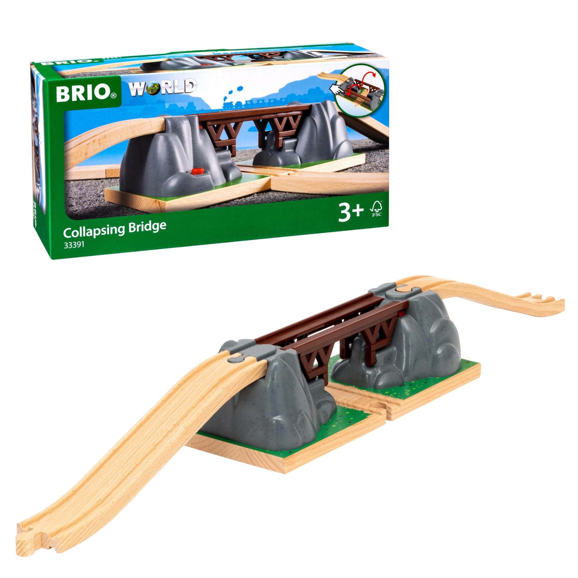 BRIO World Collapsing Bridge for Kids Age 3 Years Up - Compatible With All BRIO 