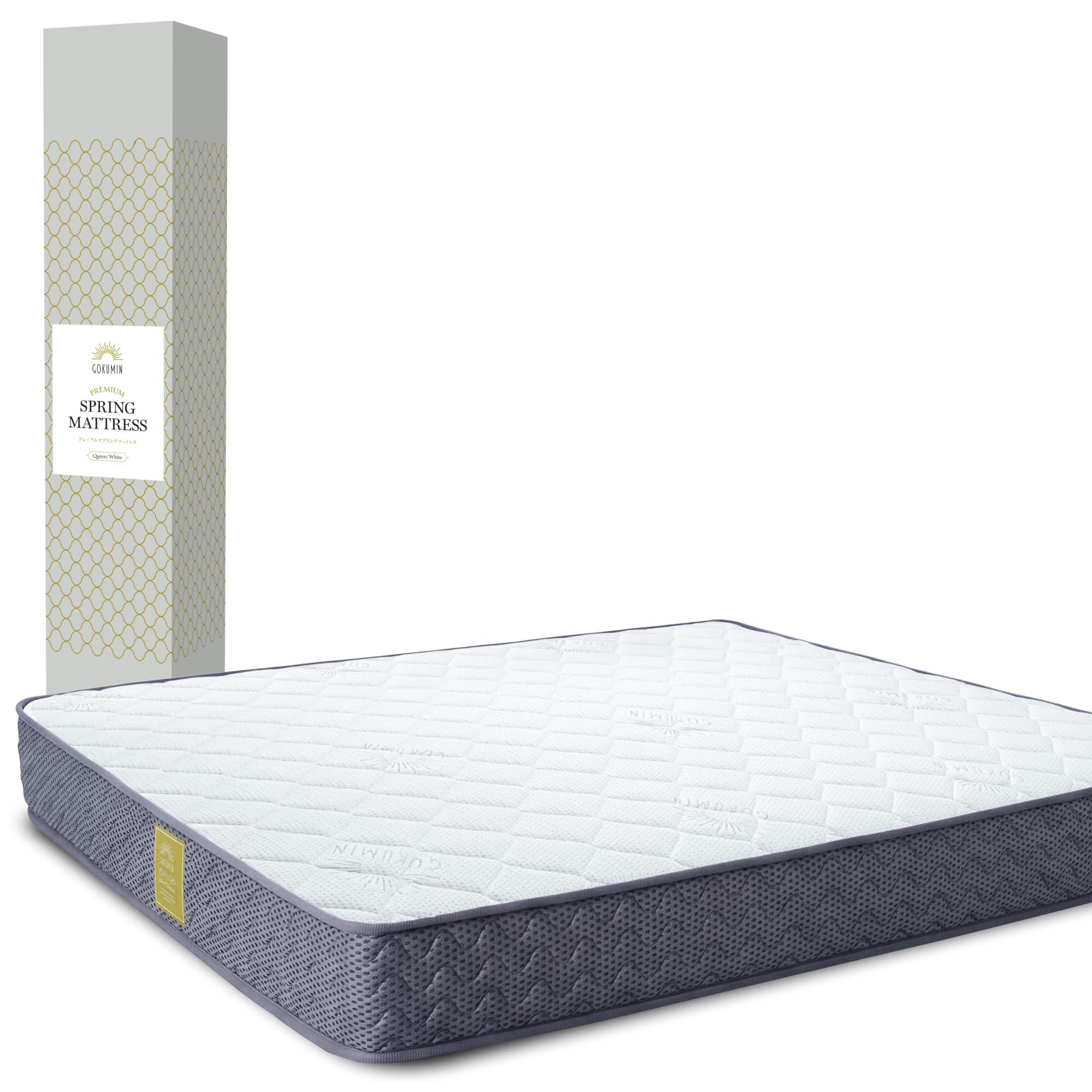 GOKUMIN Queen Mattress, Premium Spring Mattress, Firm, High Resilience, Body Pre