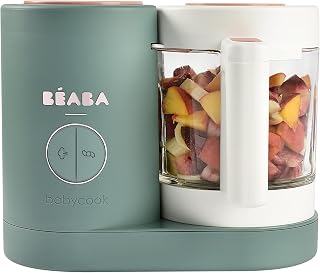 Béaba Babycook Neo Baby Food Maker, 42 Oz, Steam &amp; Blend, Eucalyptus | Fresh Homemade Meals in Minutes, Easy One-Handed Use, Grows from Purees to Solids, Dishwasher-Safe Cleanup