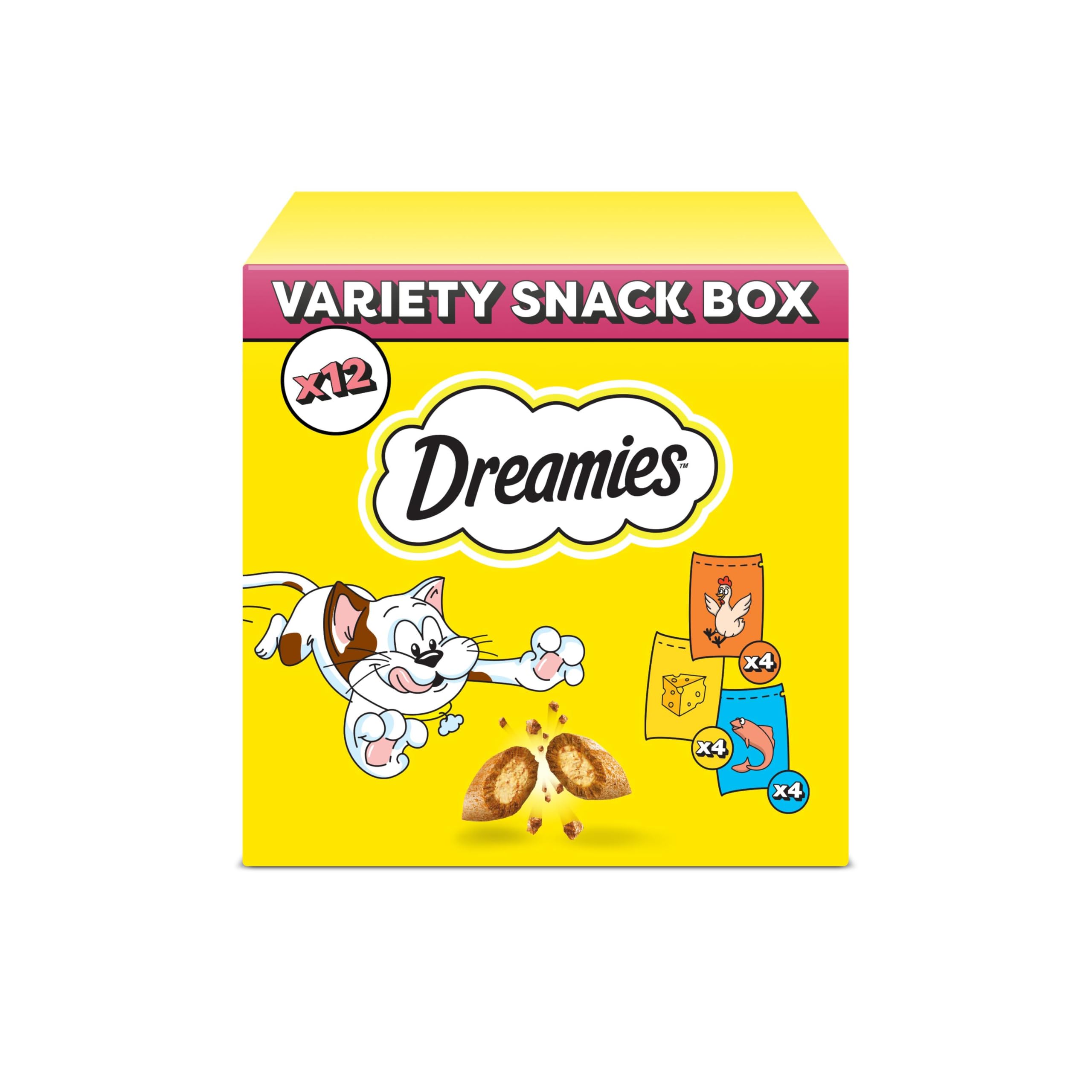 DREAMIES - Cat Treats - 12 x 60g - Multipack Biscuits - Variety Snack Box - 12 P
