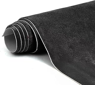 RadiantDecor Premium Black Suede Fabric Wrap - 17x70 inch Suede Wrap for Car Interior - Self-Adhesive Microfiber and Synthetic Leather, Stretchable Interior Film for Car and Home Decor