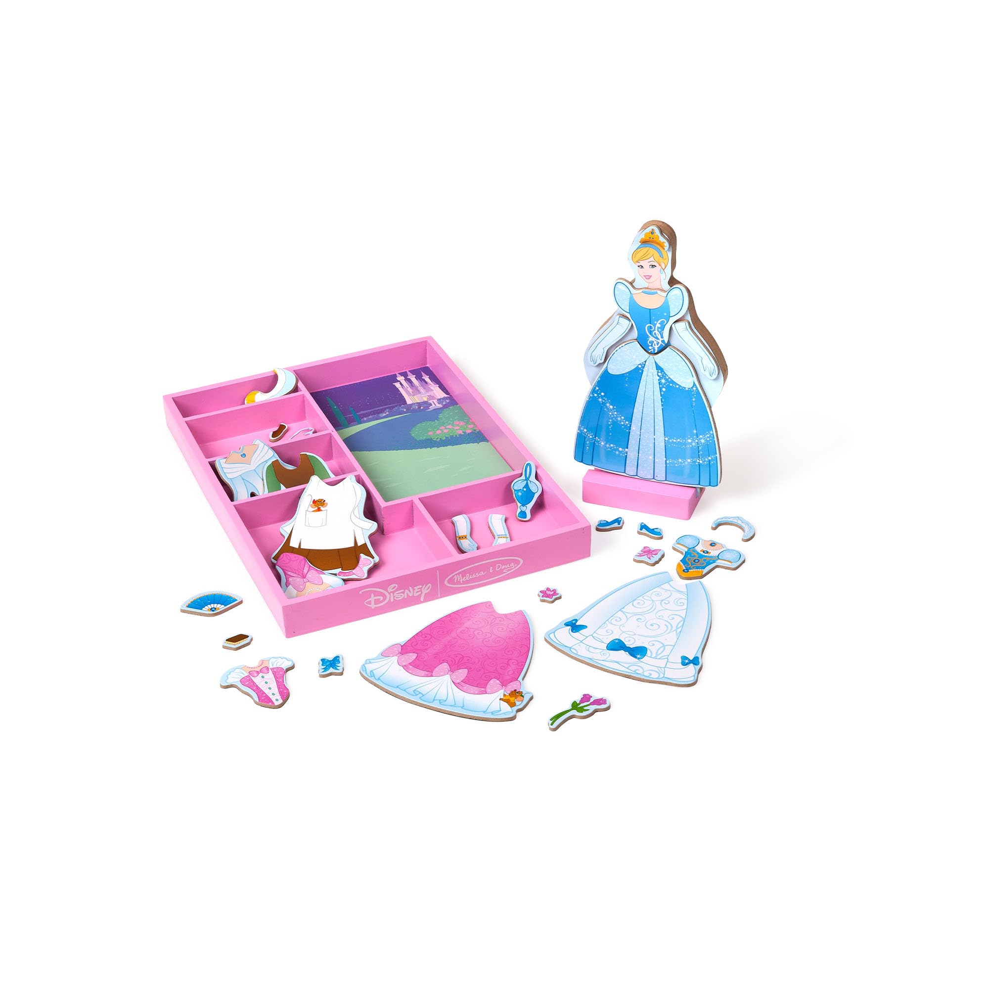 Melissa & Doug Disney Cinderella Magnetic Dress-Up Doll Play Set | 40 Pieces, Wo