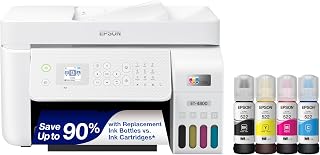 Epson EcoTank ET-4800 Wireless Color All-in-One Supertank Printer | Cartridge-free print, scan, copy, fax; up to 10 ppm, ADF, Ethernet; ideal for home and small offices