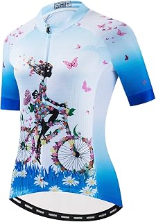 JPOJPO Camiseta de Ciclismo para Mujer, de Secado rápido, Transpirable, Reflectante, Tallas S-2XL