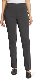 Gloria Vanderbilt Womens Pull on Trouser Mid Rise Slim Straight Leg Pant with Tummy Control PetitePants