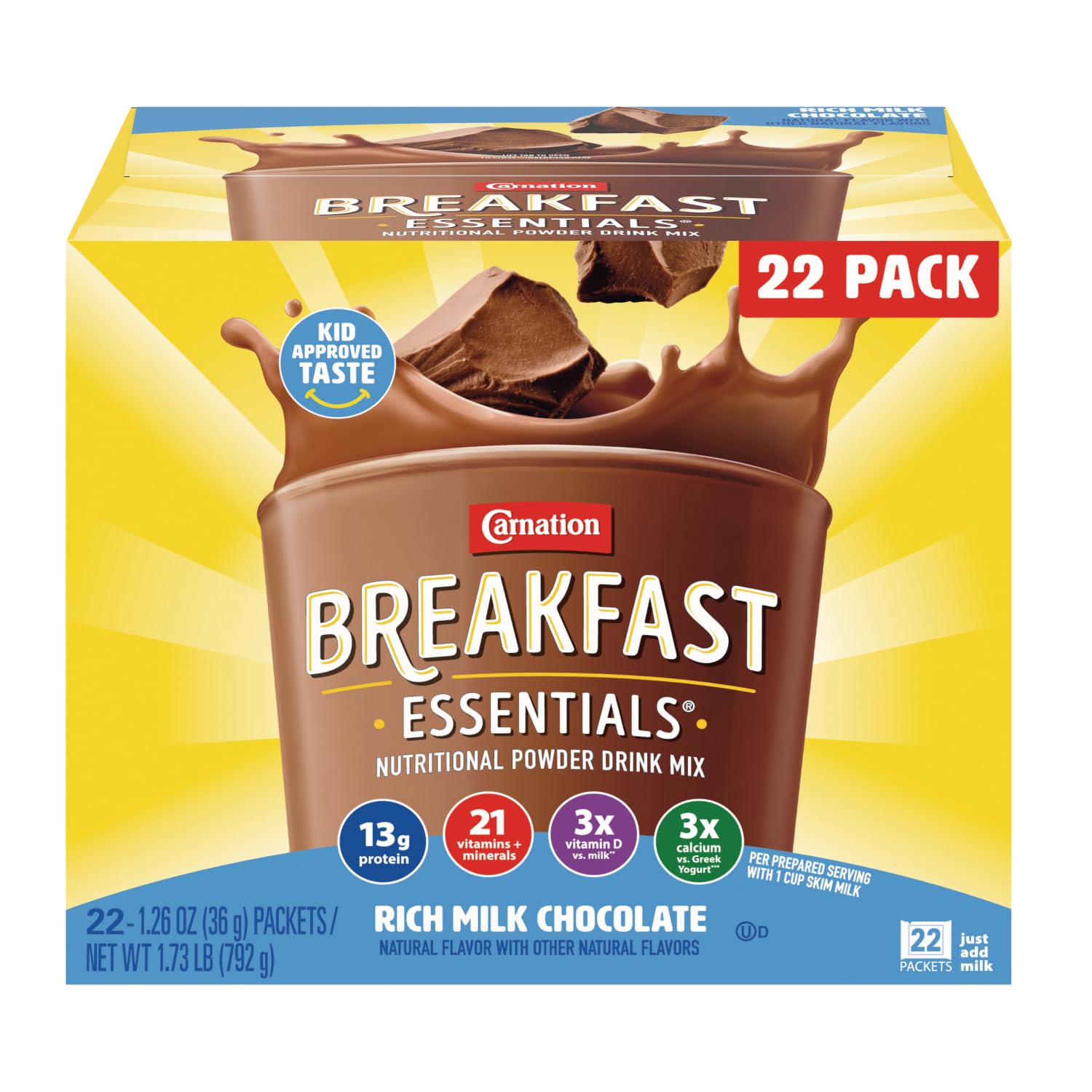 Carnation Breakfast Essentials Original Nutritional Powder Drink Mix | Rich Milk