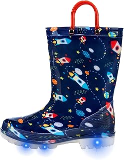 FUNCOO PLUS Unisex Kids Wellington Boots Kids Rain Boots Luminous Rain Boots