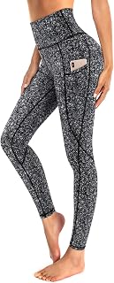OUGES Women's sports leggings, high waist leggings, yoga trousers, opaque sports trousers with pockets