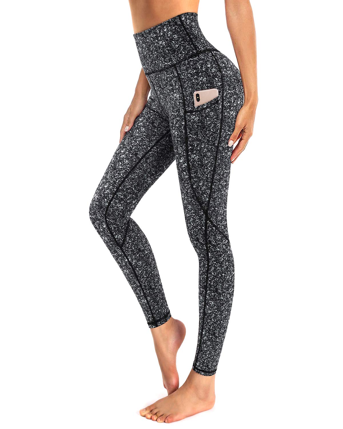 OUGES Women's sports leggings, high waist leggings, yoga trousers, opaque sports