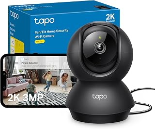 Tapo C211 2K 3MP Pan/Tilt Indoor Security Camera Pet Camera CCTV Camera | Dog Cat Camera, 360 View, House Wi-Fi Camera, Night Vision, Baby Camera, AI Motion Detection, Two-Way Audio, No Monthly Fee