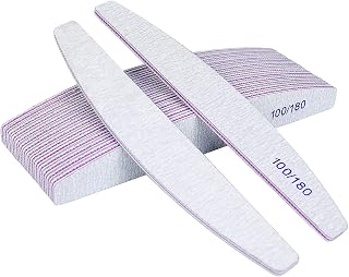 URAQT 16PCS Professional Nail Files, 100/180 Grit Double-Sided Emery Board, Professional Nail File Set Curved Fingernail Files for Nail Grooming and Styling,Hairdressing Salon, Pets (White)