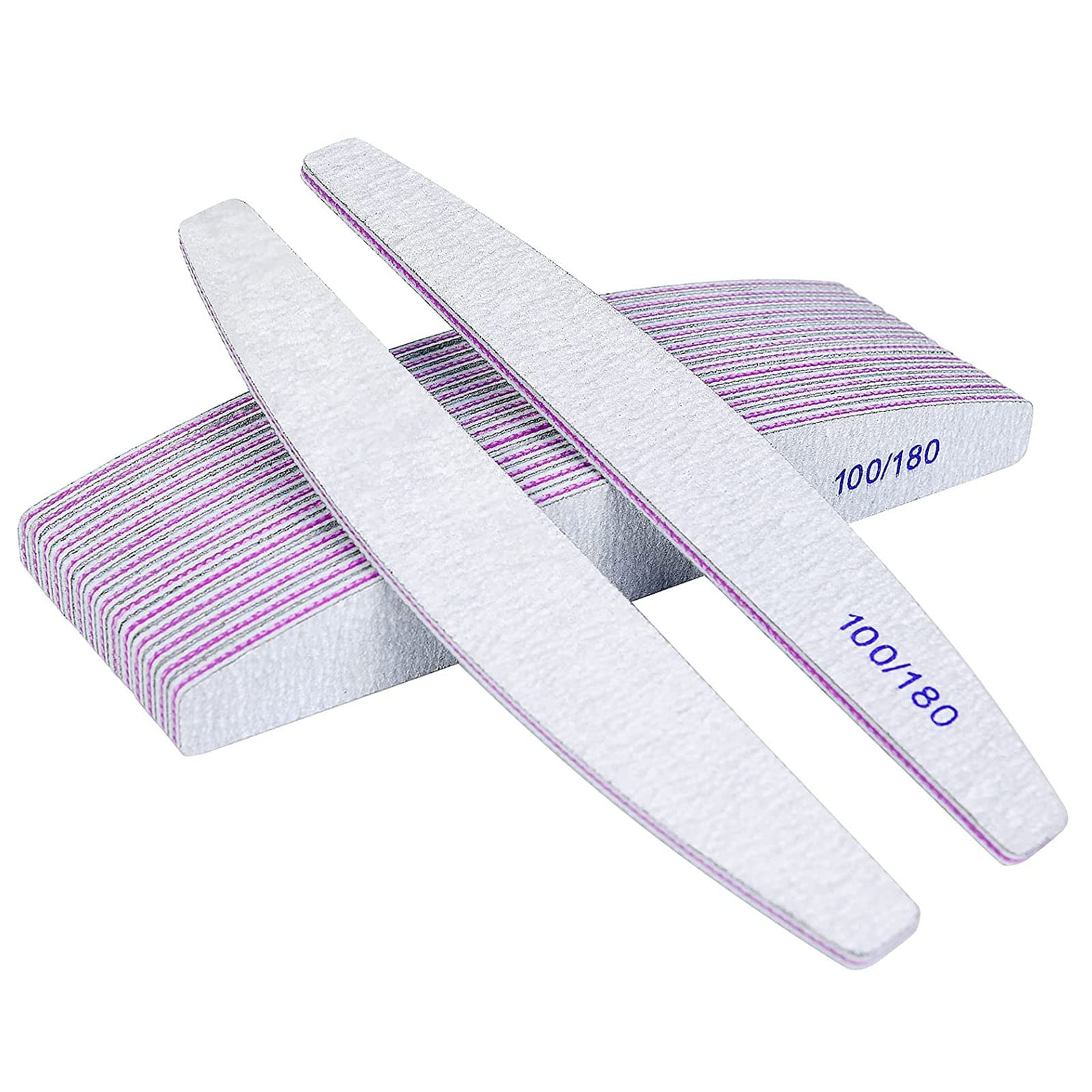 URAQT 16PCS Professional Nail Files, 100/180 Grit Double-Sided Emery Board, Prof