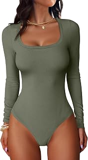 ANRABESS Women's Long Sleeve Bodysuits Top
