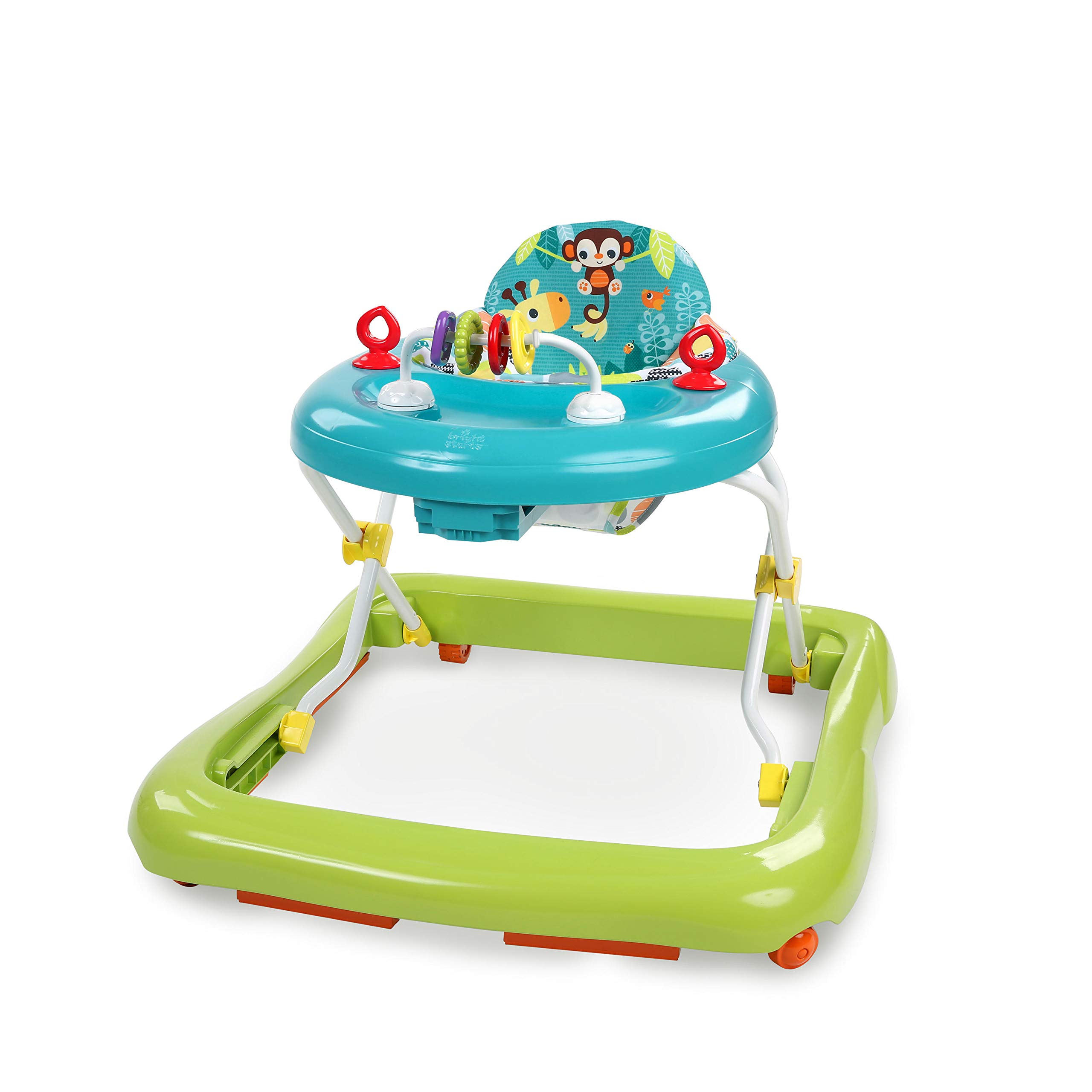 Bright Starts Giggling Safari Walker with Easy Fold Frame for Storage, Ages 6 Mo