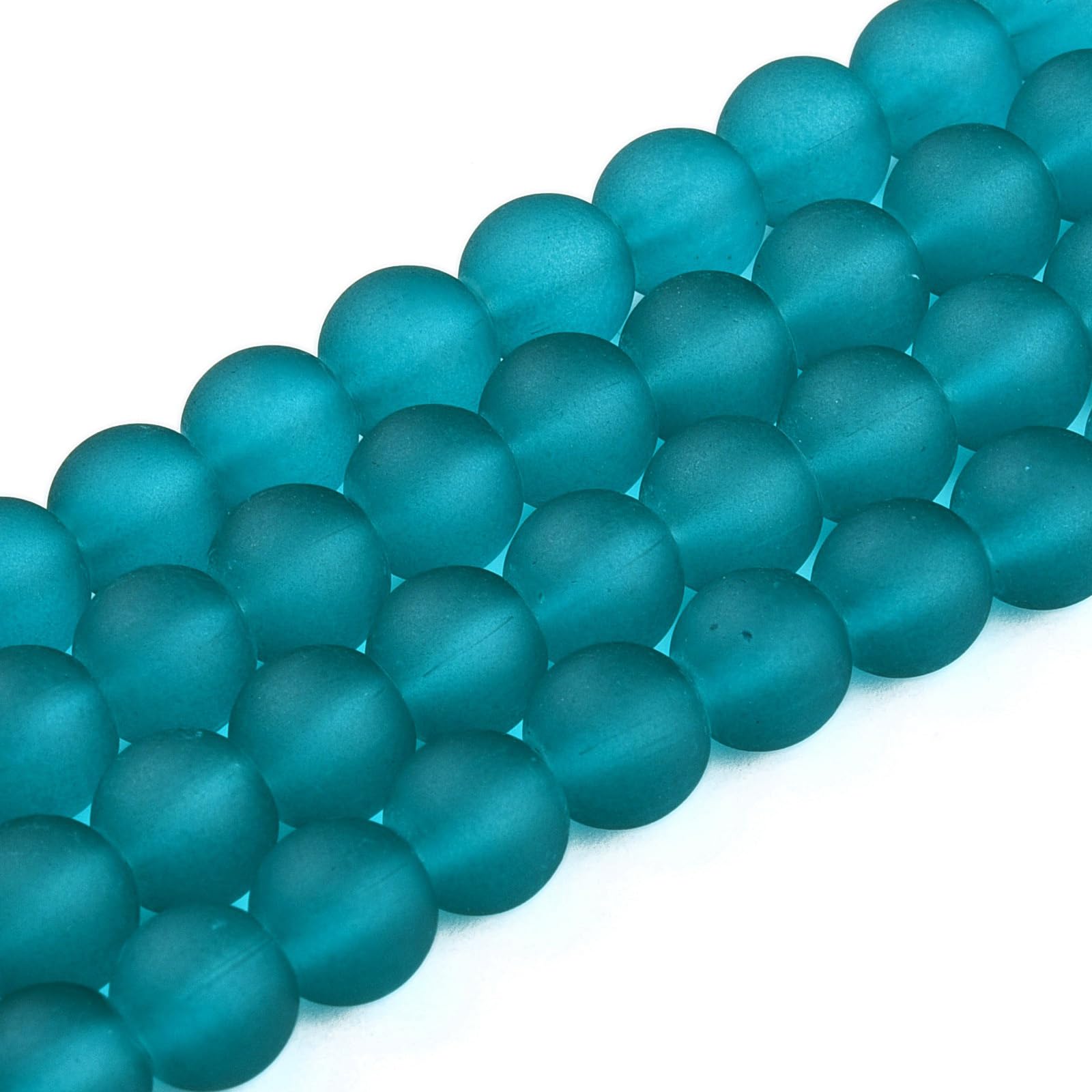 About 99 Strands Frosted Glass Round Beads, Black Crystal Round Beads, Loose Jew