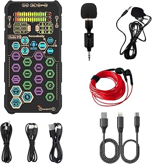 Hosabely SK9 Pro Handheld Voice Changer Set with Live Sound Effects | Custom SFX, One-Touch Mic/Monitor Mute, Upgraded Mic Kit，For Karaoke, Broadcasting, Living, Singing, Recording, Gaming, Gift