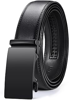 VATAN Men's Belt Leather Ratchet Belt for Men Dress Casual Every Day | 1 3/8" With Adjustable Buckle,Trim to Fit,Smooth Sliding,Holeless Understated Elegance,Formal Suits, Casual Jeans, Gift Boxed