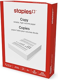 Staples Copy Paper - 20 lb. - 8.5" W x 11" H - White - 500 Sheets