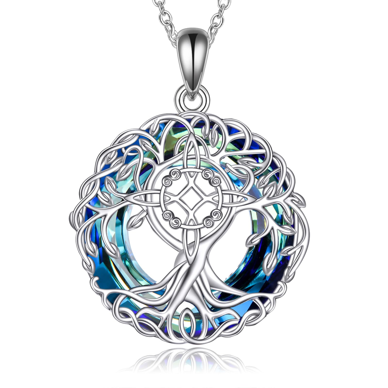 YFN Tree of Life Necklace Sterling Silver Celtic Knot Tree Pendant Jewelry Gifts