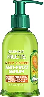 Garnier Fructis Sleek &amp; Shine Anti-Frizz Hair Serum for Frizzy, Dry Hair, Leave-In Argan Oil Infused Formula with Up to 72HRs of Frizz Control, Smooths Flyaways &amp; Boosts Hair Shine, 5.1 Fl Oz