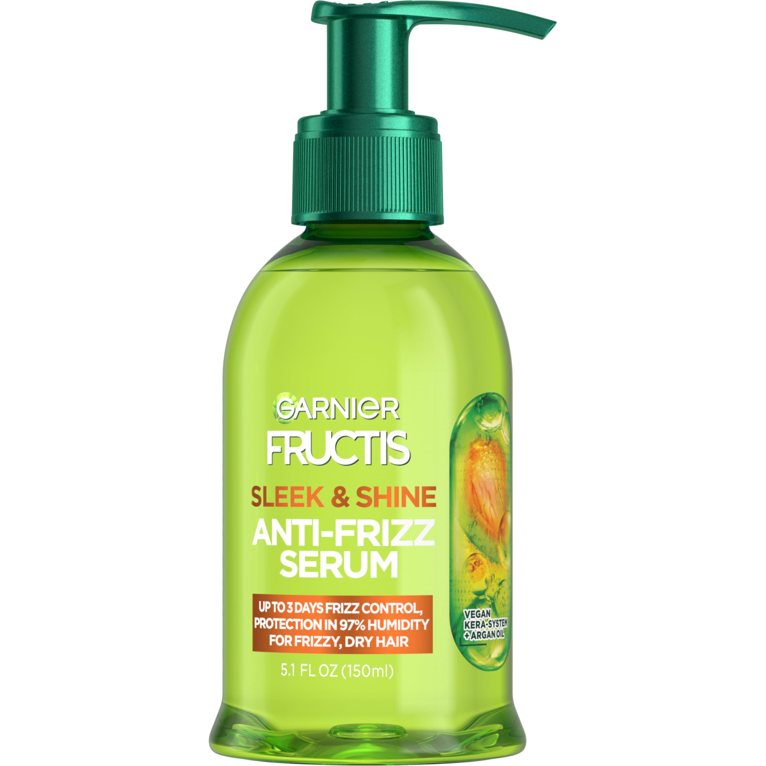 Garnier Fructis Sleek &amp; Shine Anti-Frizz Hair Serum for Frizzy, Dry Hair, Le