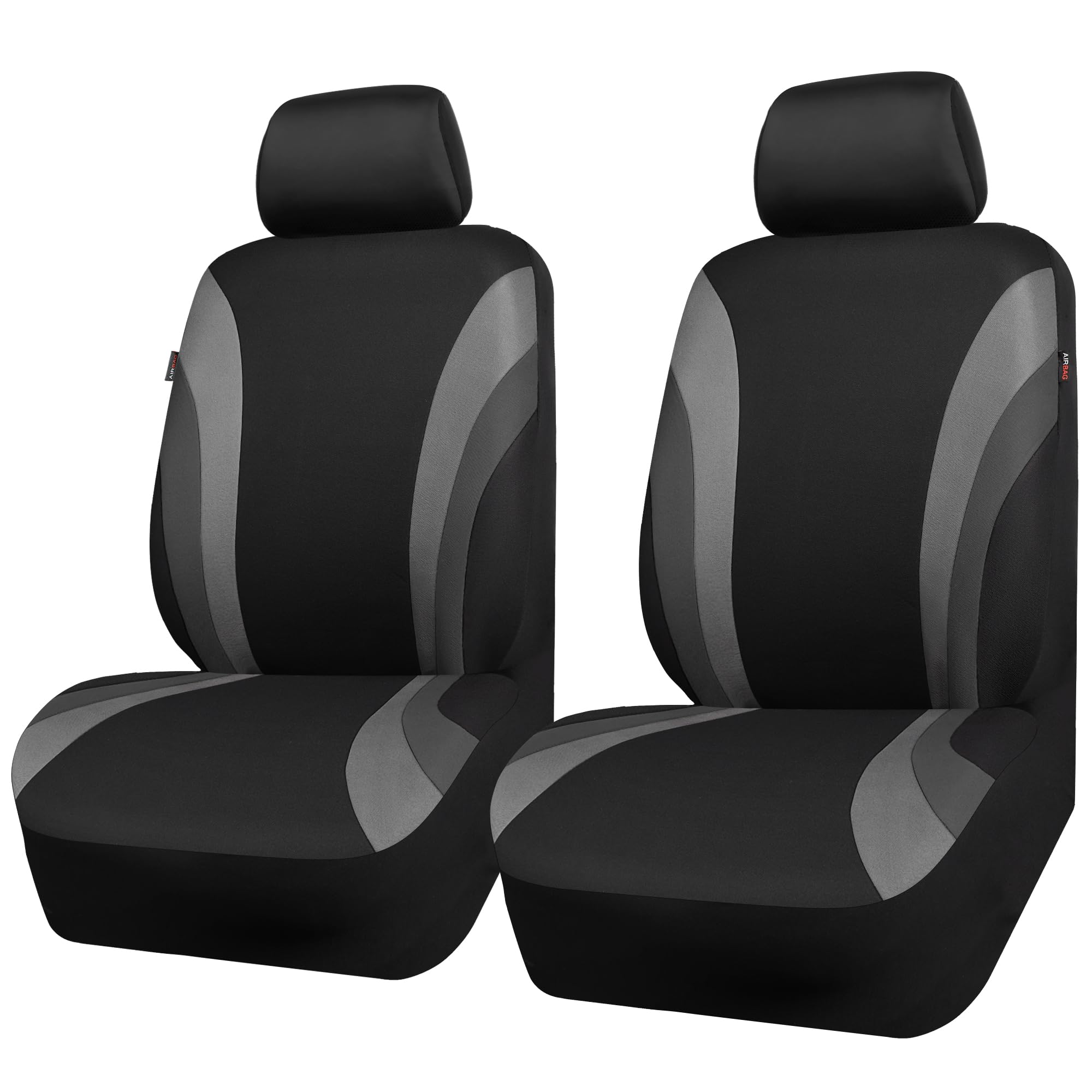 CAR PASS Line Rider Sporty Front Seat Covers,Gray Car Seat Covers Two Front Seat