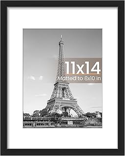 upsimples 11x14 Picture Frame, Wall Decor Photo Frames, Black 1 Pack | 11 x 14 Frame, 8x10 Frame with Mat for Gallery Wall, Family, Baby, Dog, Dorm, Christmas