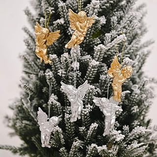 Christmas Angel Pendant Ornaments for Christmas Tree Hanging Small Angel Dolls Christmas Tree Decorations Supplies for Home Festive Decoration Supplies 6 Pcs 7x5cm