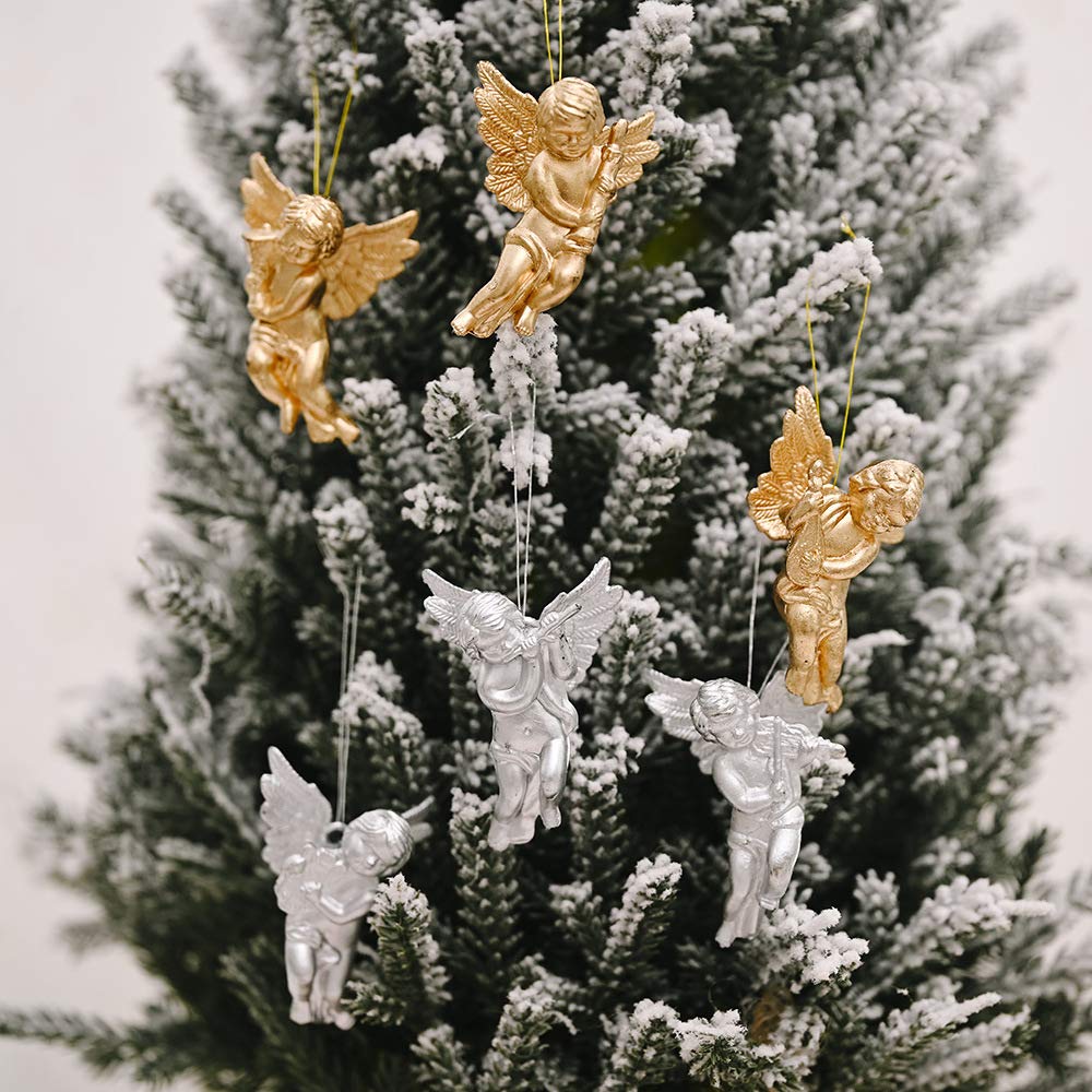 Christmas Angel Pendant Ornaments for Christmas Tree Hanging Small Angel Dolls C