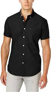 Tommy Hilfiger Mens Short Sleeve- Button Down Shirt in Custom Fit