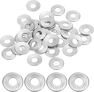 100 Pack 304 Stainless Steel Flat Washers M3x8mm Belleville Spring Tapered Knurled Disc Washers for Industrial and Automotive Construction
